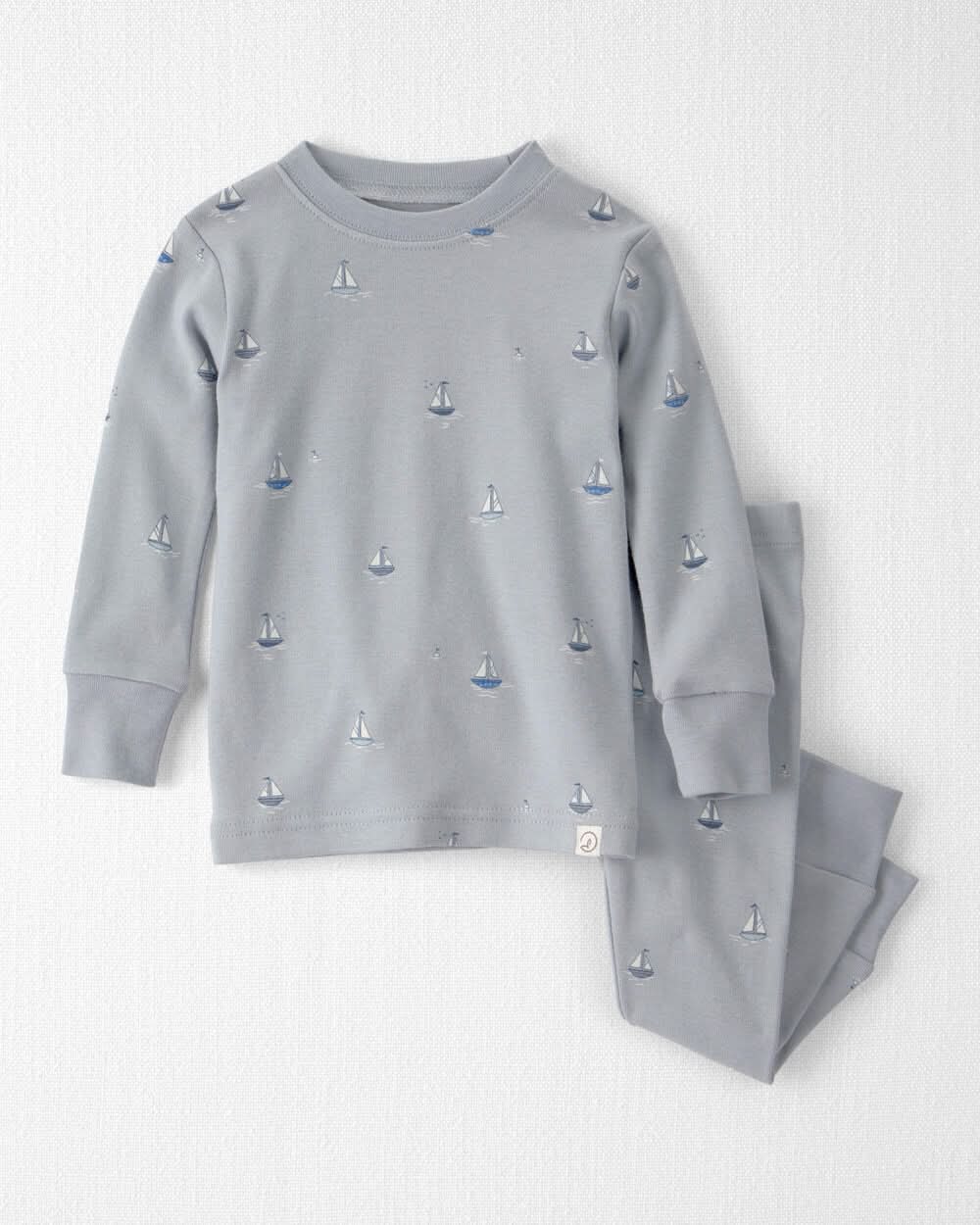Baby 2-Piece Organic Cotton Ribbed Pajama Set in Sail Away Print - Sail Away - 12M