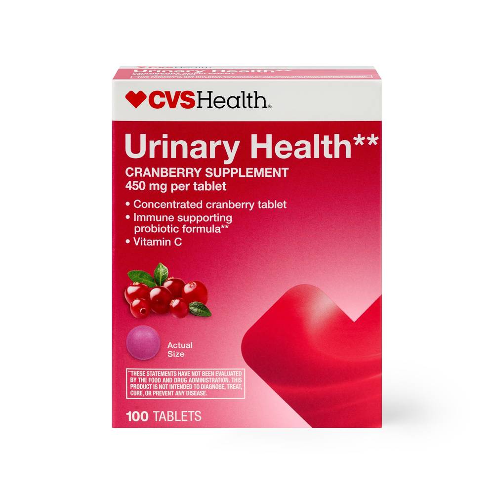 CVS Health Urinary Health Supplement 450 mg Tablets, Cranberry (100 ct)