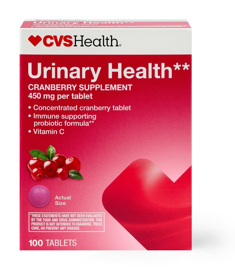 CVS Health Urinary Health Tablets 450 mg, Cranberry (100 ct)
