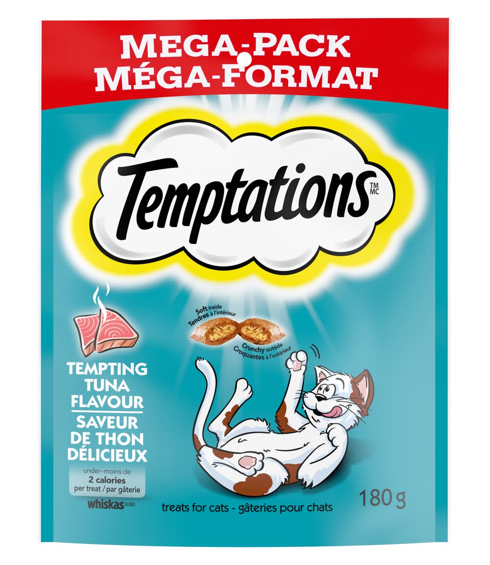 Whiskas Temptations Treats For Cats Mega pack, Tempting Tuna, Adult (180 g)