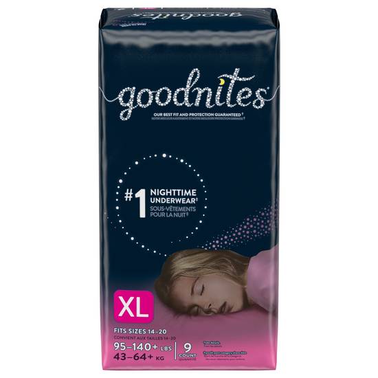 Goodnites Girl Xl Nighttime Underwear (9 ct)
