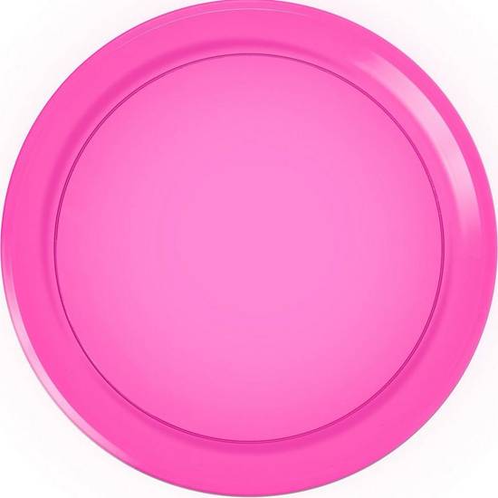 Bright Pink Plastic Round Platter