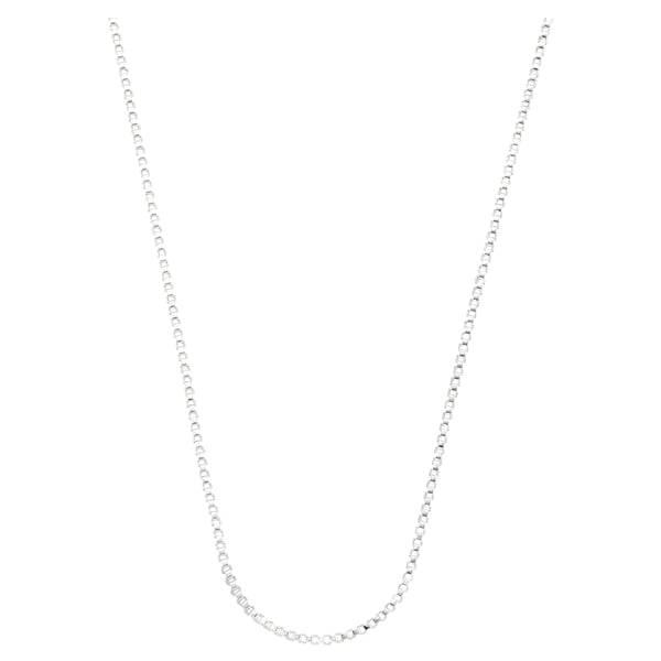 Silver-Tone Pure 100 20? Box Chain Necklace