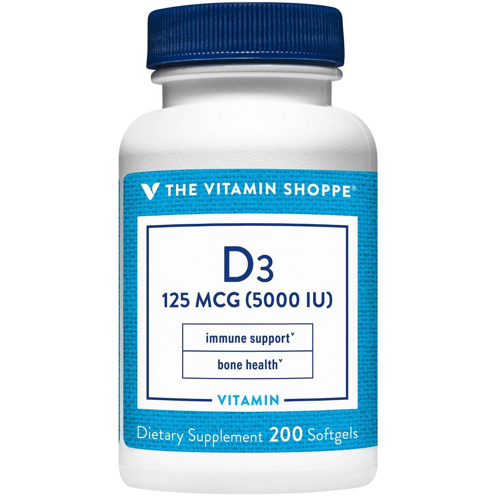 The Vitamin Shoppe Vitamin D3 Immune Support & Bone Health Softgels
