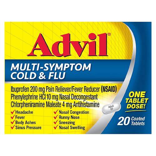 Advil Multi-Symptom Cold & Flu Pain Reliever/Fever Reducer Tablets - 20.0 ea