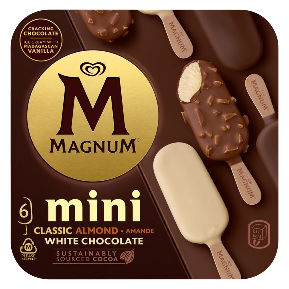 Olá - Magnum mini 3 chocolates, embalagem de 6 x 55 ml