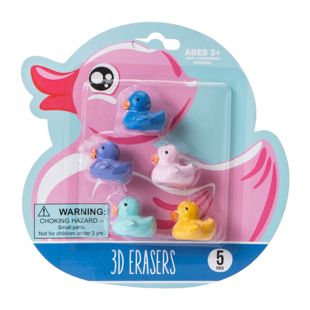 Premiere® 3D Eraser 5-Pack Ducks