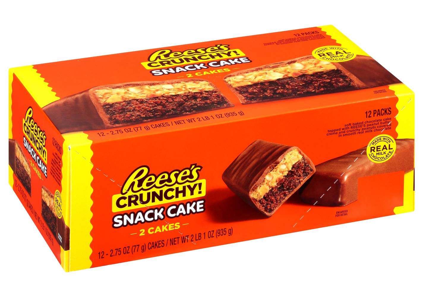 Reese's Crunchy! Snack Cake, Peanut Butter (2.75 oz, 2 ct)