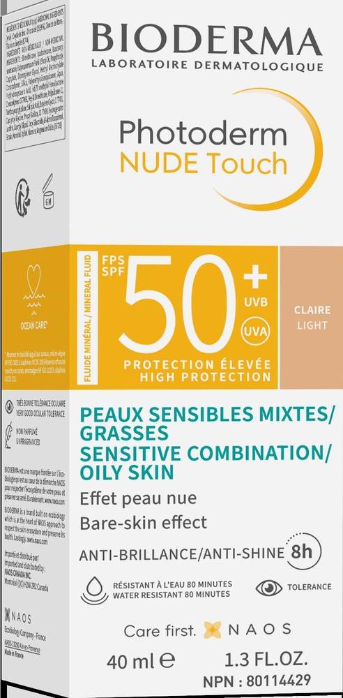 Bioderma Photoderm Nude Touch Cream Light Spf 50 (40 ml)