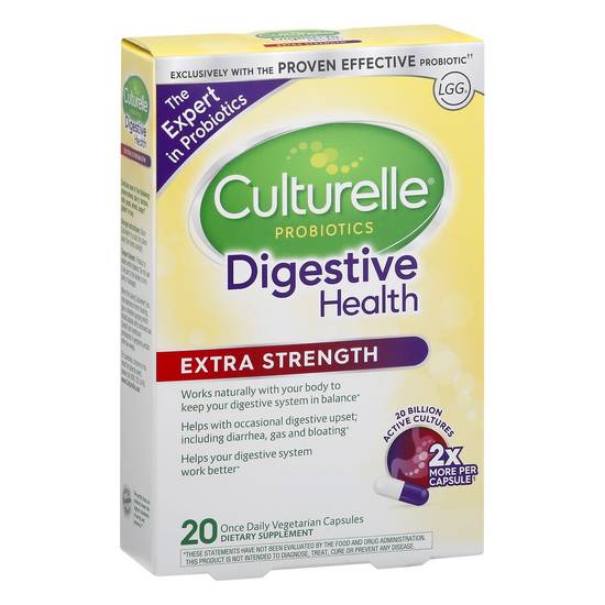 Culturelle Digestive Health Extra Strength Probiotic Supplement Capsules (20 ct)
