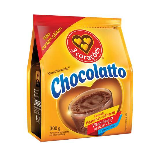 3 Corações · Achocolatado em pó instantâneo (300 g)