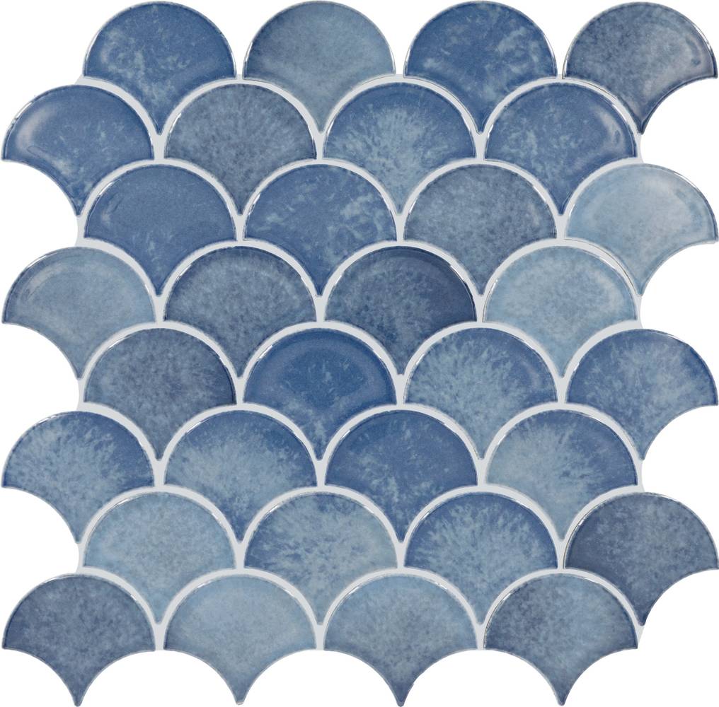 American Olean Emerald Waters Sea Blue 13-in x 14-in Glossy Ceramic Scale Patterned Wall Tile (1.02-sq. ft/ Piece) | EW20FAN3LWGL