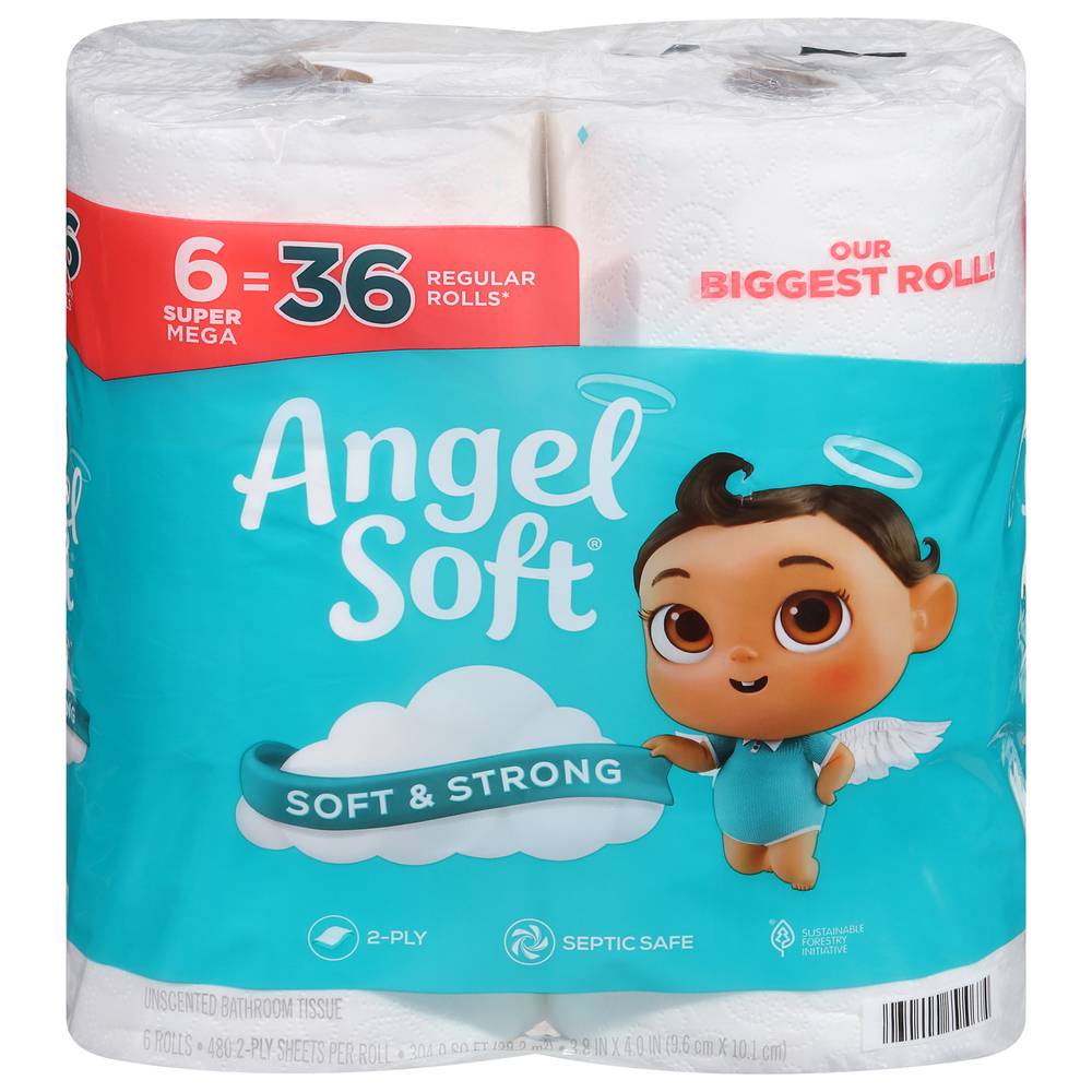 Angel Soft 2-ply Unscented Mega Roll Bathroom Tissue