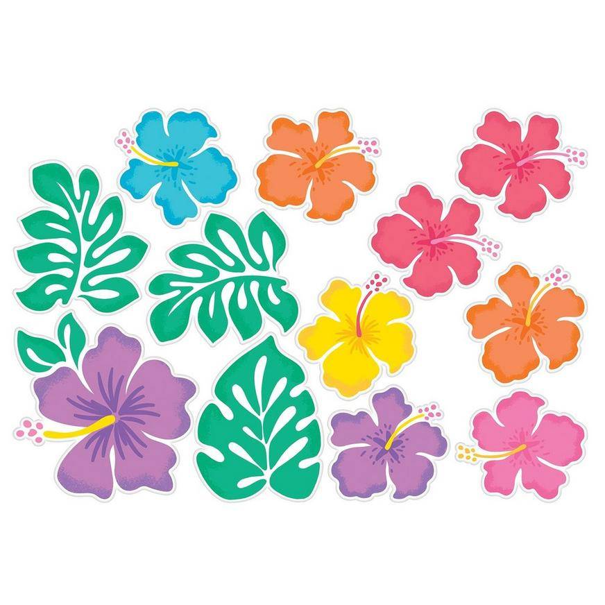 Party City Summer Hibiscus Flower Cutouts