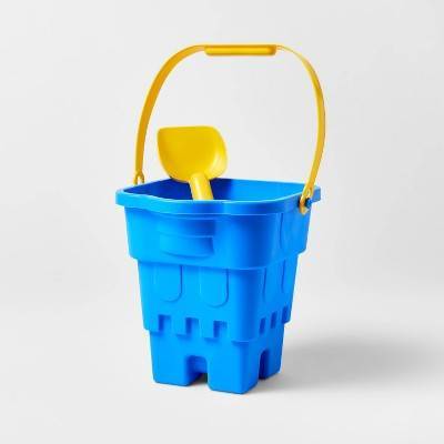 Sun Squad Sand Bucket With Shovel, Blue-Yellow