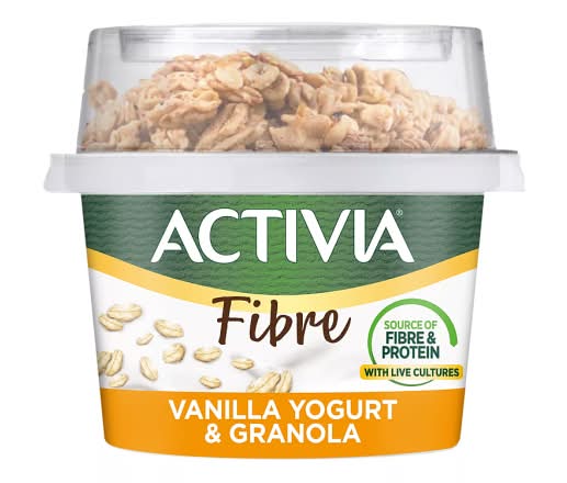 Activia Vanilla, Gut Health Low Fat Yogurt & Granola (165g)