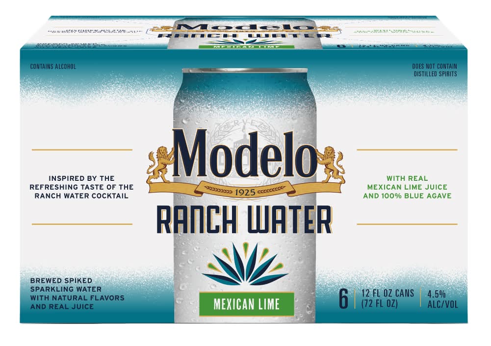 Modelo Ranch Water Spiked Sparkling Water, Mexican Lime (6 x 12 fl oz)