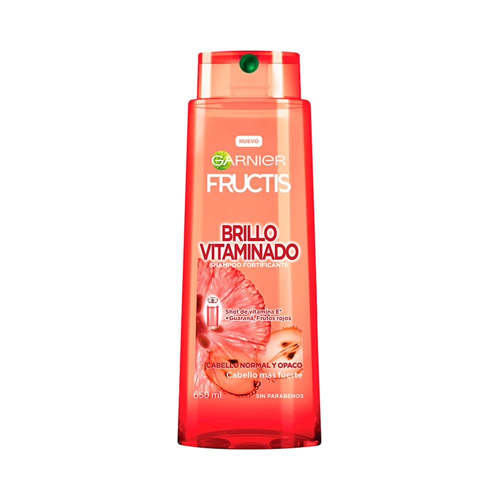 Garnier shampoo fructis brillo vitaminado (botella 650 ml)