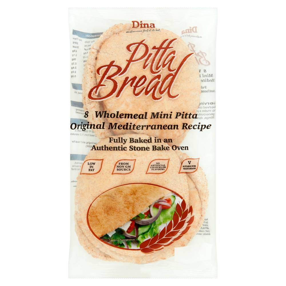 Dina Wholemeal Mini Pitta Bread (8 pack)