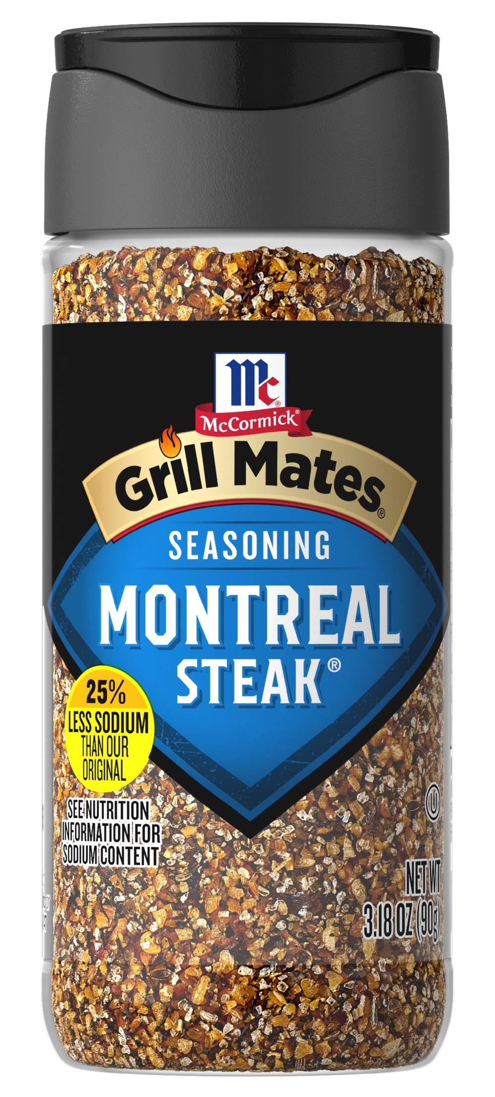 McCormick Grill Mates 25% Less Sodium Montreal Steak Seasoning (3.18 oz)