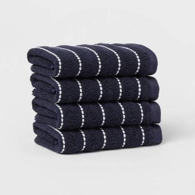 Threshold Performance Plus Striped Bath Towel, Navy Blue (4 ct)