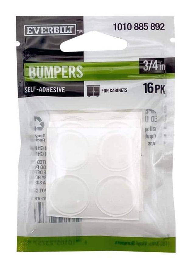 Everbilt Clear Self-Adhesive Round Vinyl Bumper, 3/4 in (16 ct)