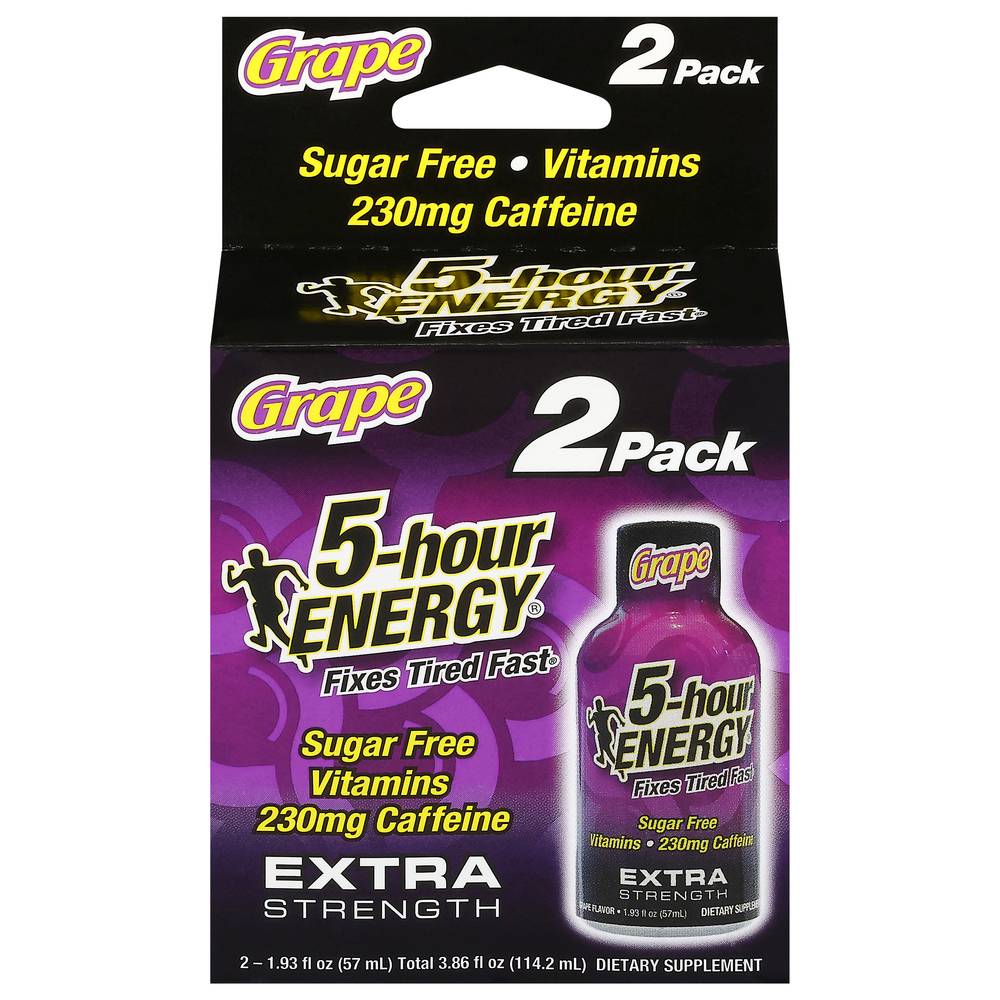 5-Hour Extra Strength Grape Energy Shot (2 ct, 1.93 fl oz)