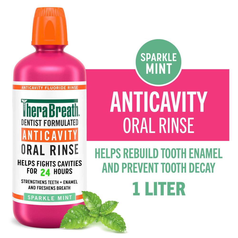 TheraBreath Healthy Smile Mouthwash Sparkle Mint (33.8 fl oz)