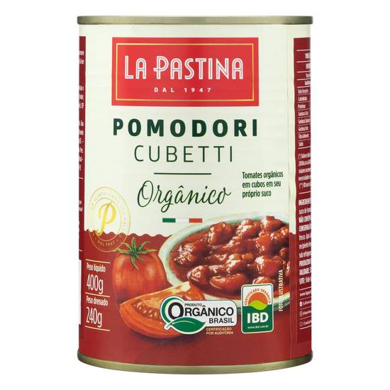 La pastina tomate italiano pomodori cubetti orgânico (240 g)