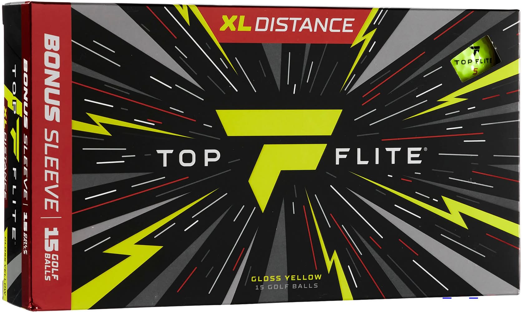 Top Flite XL Distance Golf Balls - 15 Pack (Yellow)