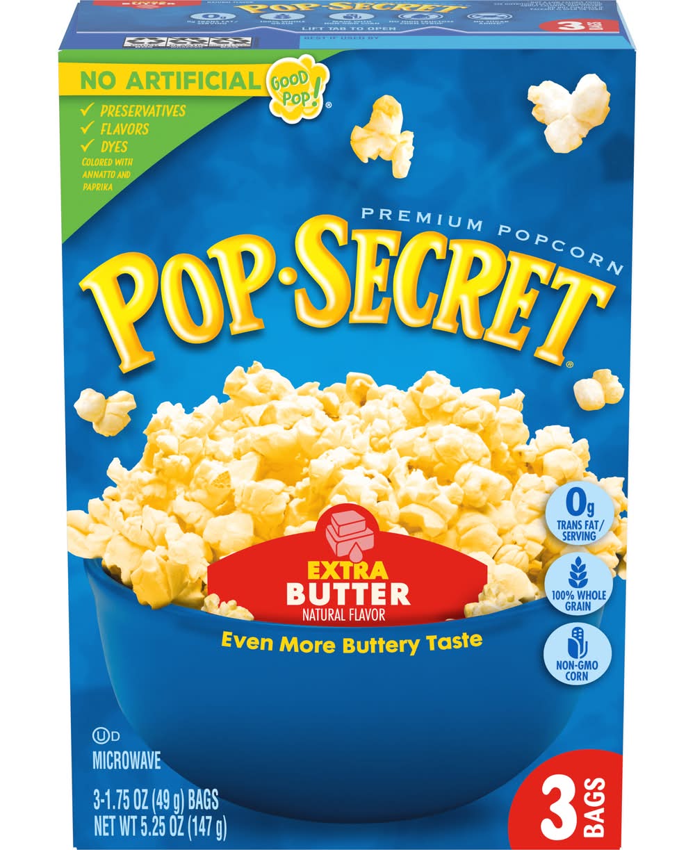 Pop Secret Premium Extra Butter Popcorn (1.75 oz, 3 ct)