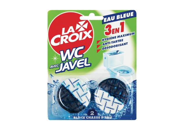 La Croix - Blocs chasse d'eau 3 en 1 désinfectant javel eau bleue