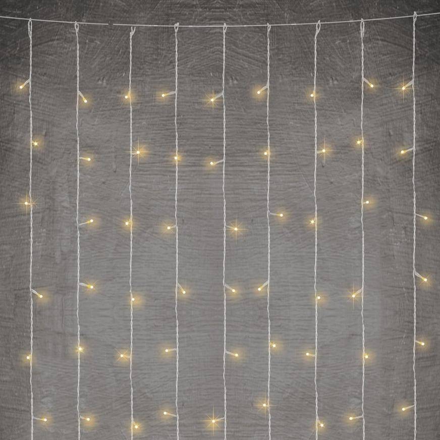 Party City Warm Cascading Curtain Led String Lights (2.9ft x 6ft/white)