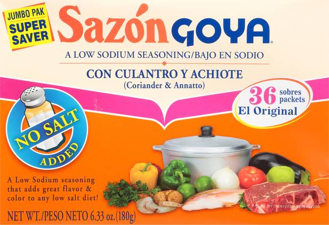 Sazon Goya Coriander & Annatto Seasoning, Jumbo pack (36 ct)
