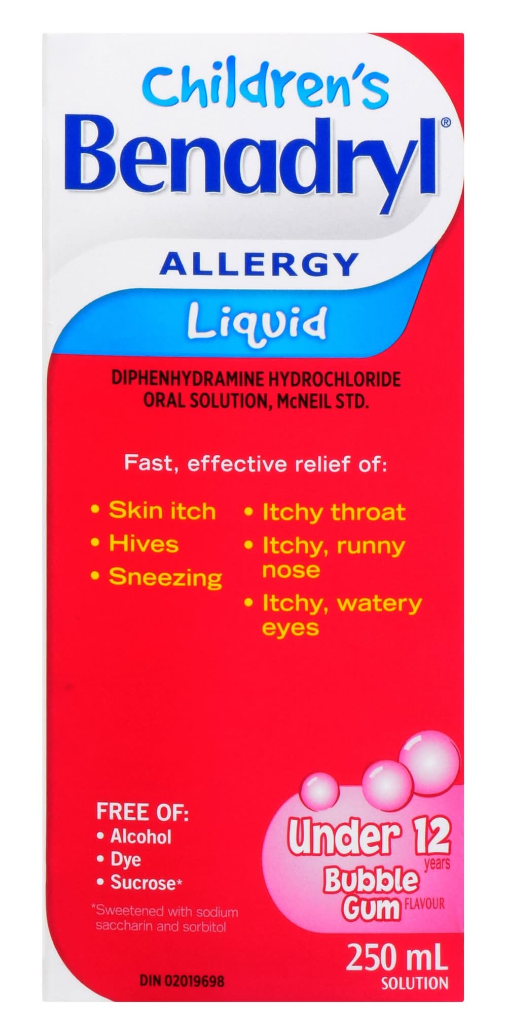 Benadryl Children's Allergy Bubble Gum Syrup (250 ml)