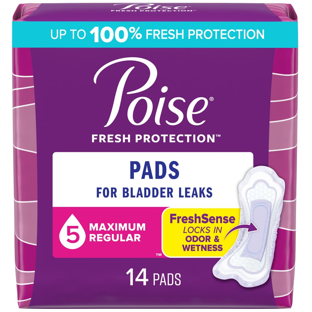 Poise Regular Length Maximum Absorbency Pads (11.7 oz)