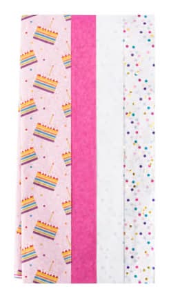 Decorative Tissue Paper 10-Sheets Pink and Rainbow