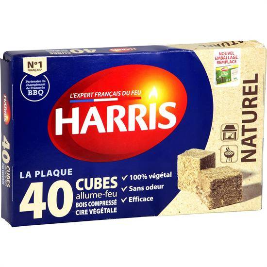 Allume-feu cubes naturel HARRIS - la boite de 40 cubes
