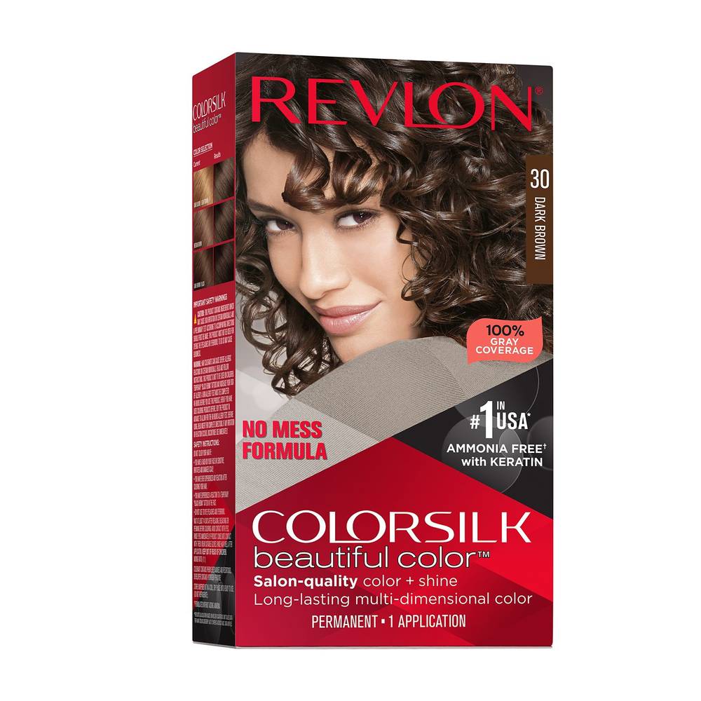 Revlon Colorsilk Beautiful Color Permanent Hair Color, 030 Dark Brown