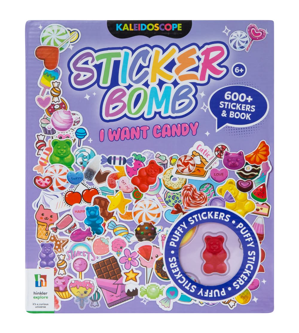 Kaleidoscope Sticker Bomb Book I want Candy