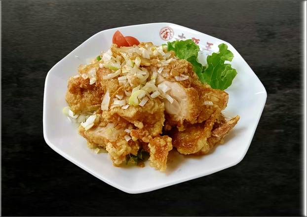 鶏の唐揚げ葱ｿｰｽ Fried Chicken with Spring Onion Sauce
