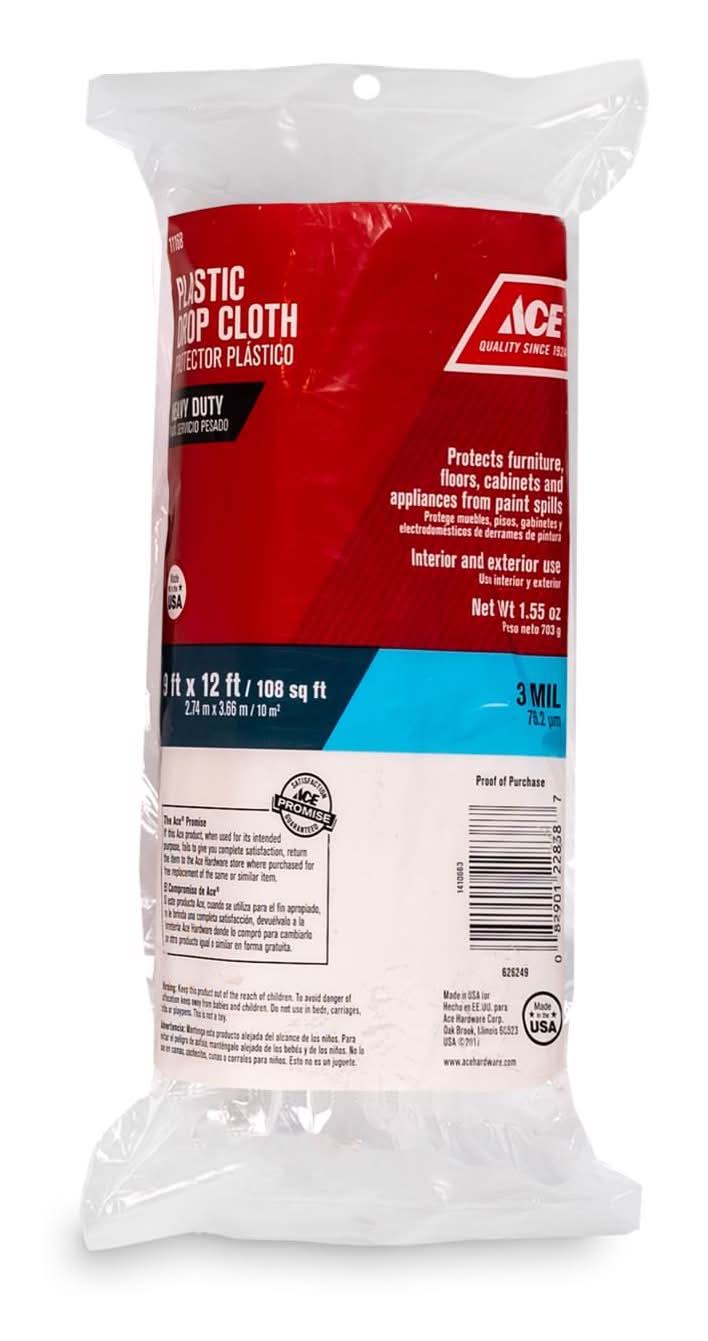 ACE 9 Ft. W X 12 Ft. L X 3 Mil Plastic Drop Cloth 1 Pk