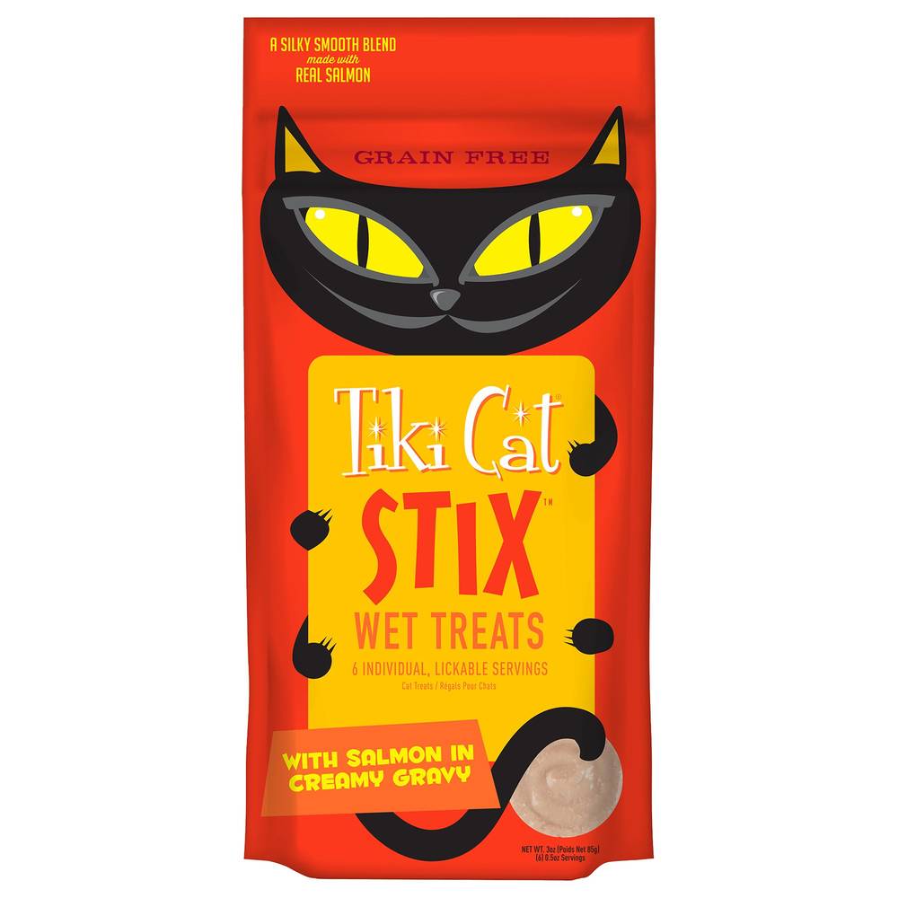 Tiki Cat Stix Wet Treats in Lickable Tube For Cats (salmon)