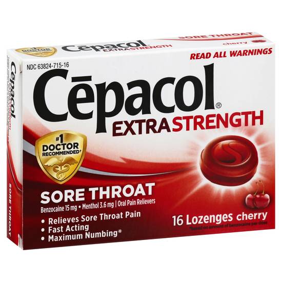 Cepacol Extra Strength Sore Throat Cherry Lozenges (16 ct)
