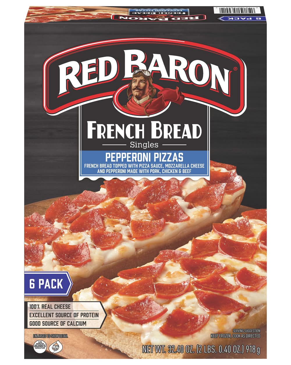 Red Baron French Bread Singles Pepperoni Pizza, Pepperoni (32.4 oz, 6 ct)