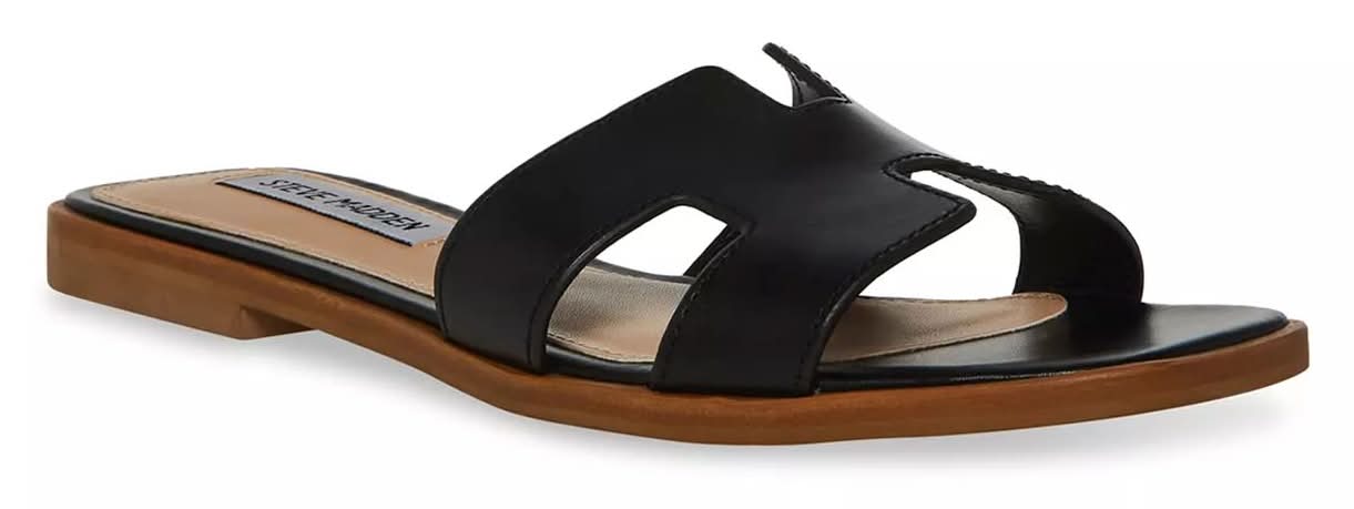 Steve Madden Hadyn Sandal (Black Leather Medium - 7.5)