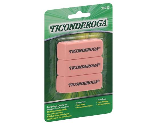 Ticonderoga · Smudge-Free Erasers (3 ct)