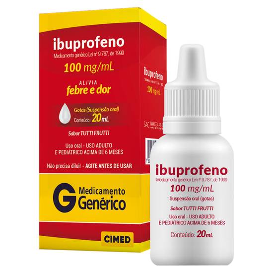 Cimed ibuprofeno 100mg/ml sabor tutti frutti (20 ml)