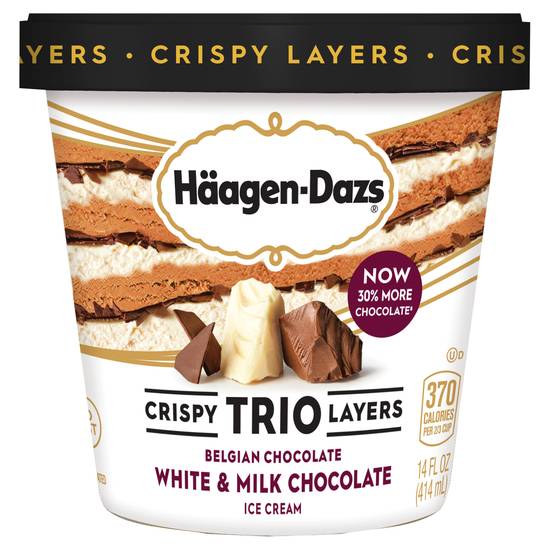 Haagen-Dazs Trio Crispy Layers Belgian Chocolate White & Milk Chocolate Ice Cream