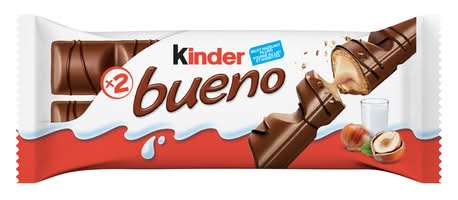 Kinder bueno barre de chocolat au lait et noisettes (2 unités)